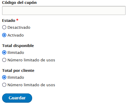 Cupones de descuento con drupal commerce 3