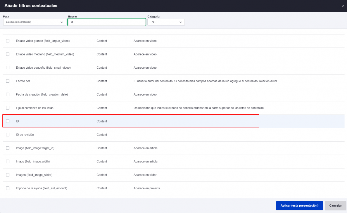 Drupal una Vista de contenido relacionado 